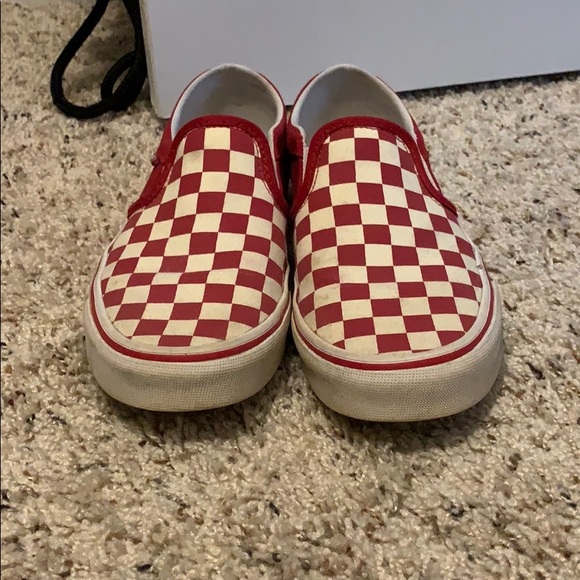 women’s red checkered Vans - Picture 2 of 4